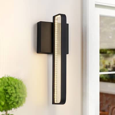 13 in. Modern Black Outdoor Wall Sconce Lighting Waterproof IP54 Integrated LED 3000K Wall Light