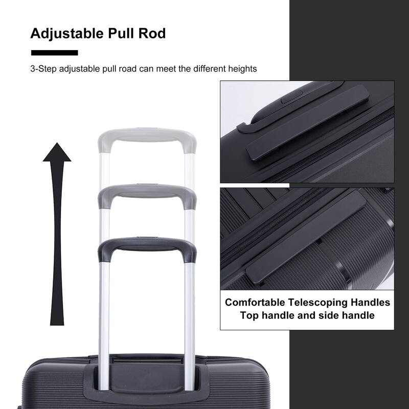 Luggage 3 Piece Set(20"/24"/28"), Hardshell Suitcase With Double Mute Spinner Wheels, Durable Lightweight Suitcase With TSA Lock