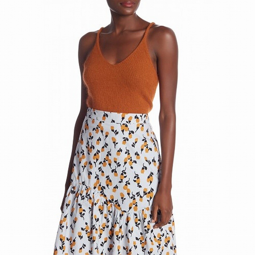 Shop Codexmode Womens Top Orange Rust Size Xl Cami V Neck Cropped Fuzzy Overstock 9336