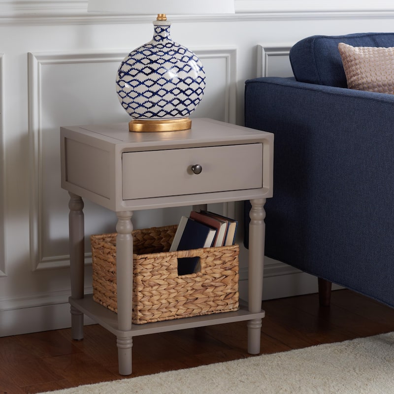 SAFAVIEH Louetta End Table - 18Wx15Dx24H - Grey Mauve