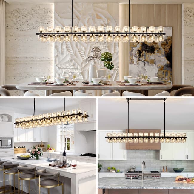 KAYLA Wagon Wheel Chandelier With Crystal Shade