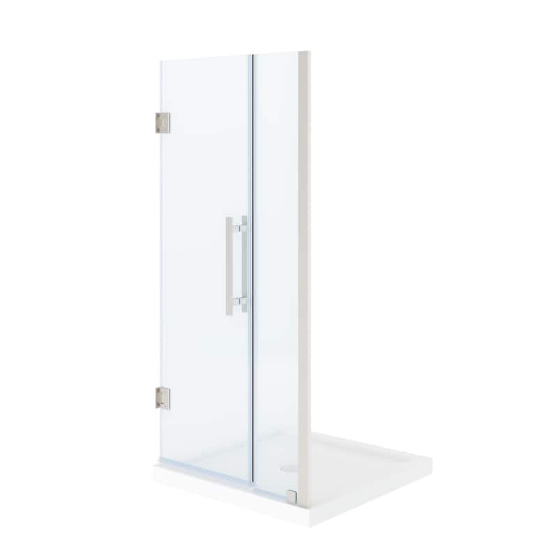 OVE Panama Alcove Frameless Pivot Hinge Shower Door Kit with Base Pan, 2025