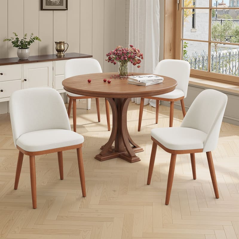 Crestlive Products Upholstered Wood Dining Chairs with Wood Legs