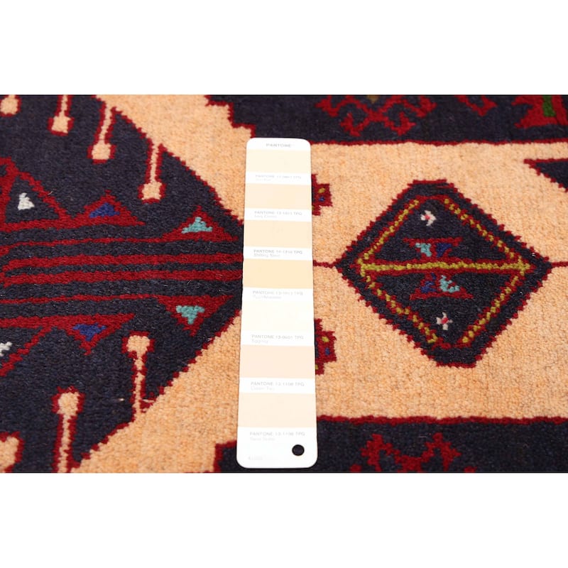 ECARPETGALLERY Hand-knotted Teimani Beige, Red Wool Rug - 3'2 x 6'1