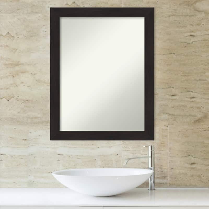 Non-Beveled Bathroom Wall Mirror - Furniture Espresso Narrow Frame