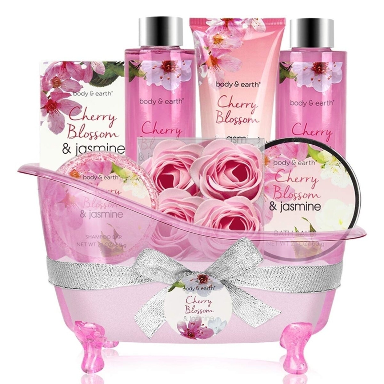 8 Pc Gift Basket W/ Cherry Blossom & Jasmine