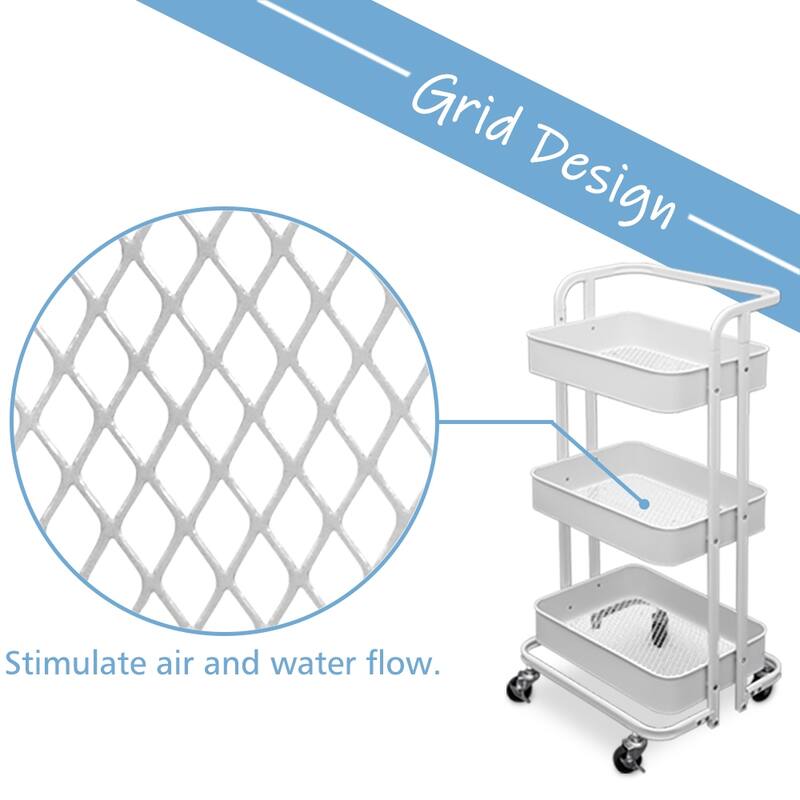 Maypex 3 Tier Foldable Rolling Utility Cart