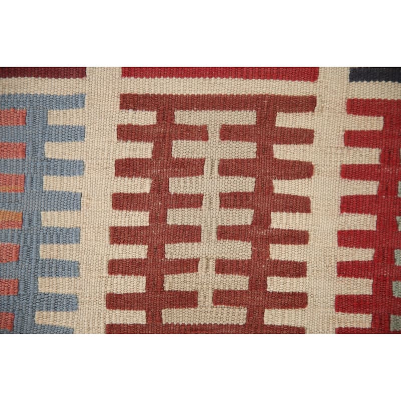 Vegetable Dye Kilim Qashqai Persian Area Rug Vintage Wool Carpet - 3'4"x 4'10"