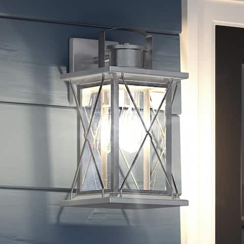 Luxury Colonial Outdoor Wall Light, 19"H x 9.125"W, with Tudor Style, Stainless Steel, by Urban Ambiance