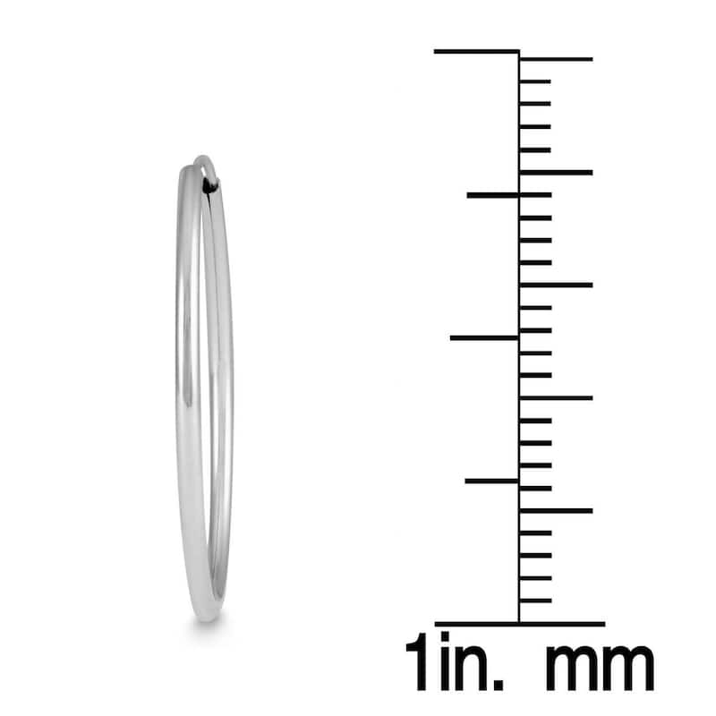Marquee Jewels 14k White Gold 21-millimeter Hoop Earrings