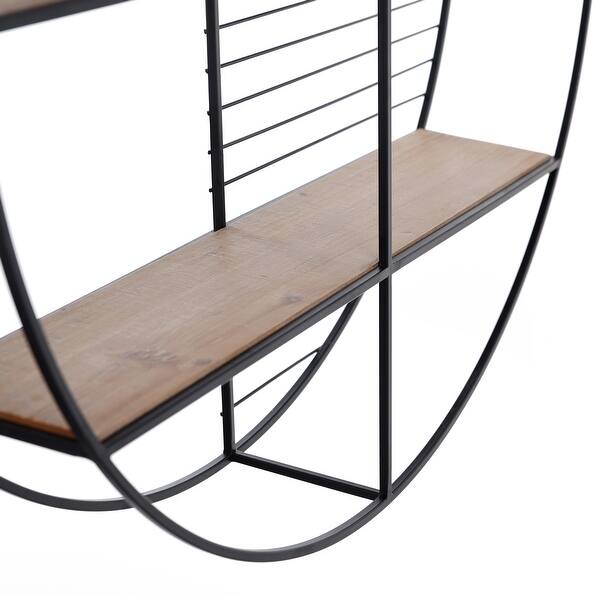 Carbon Loft Wilcoxon Metal Circular Open Wall Shelf Unit With Wood Shelving Overstock 27654787