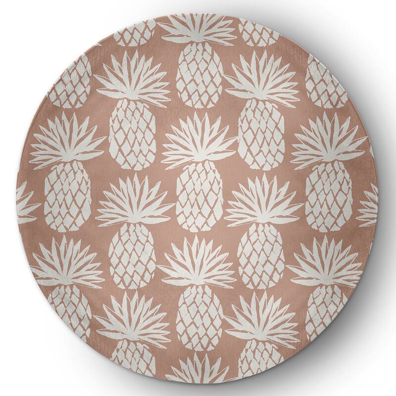 Pineapple Pattern Indoor/Outdoor Rug - Mauve - 5' Round
