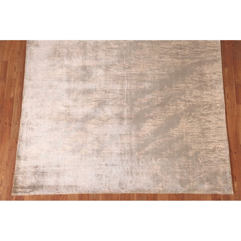 Abstract Indian Area Rug Handmade Wool Carpet - 5'7"x 7'8"