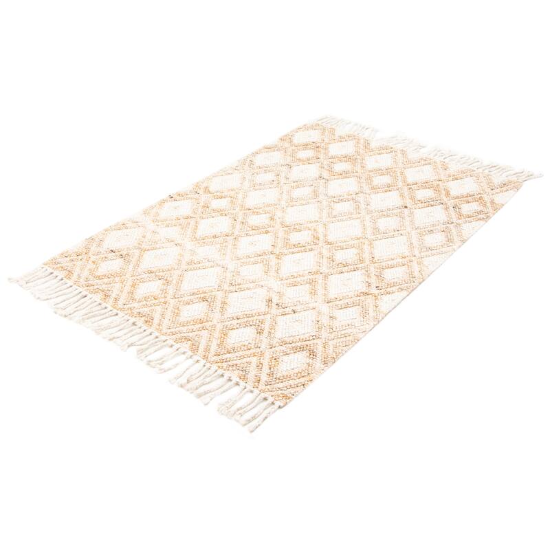 ECARPETGALLERY Braid weave Sienna Brown Wool Rug - 5'0 x 7'7
