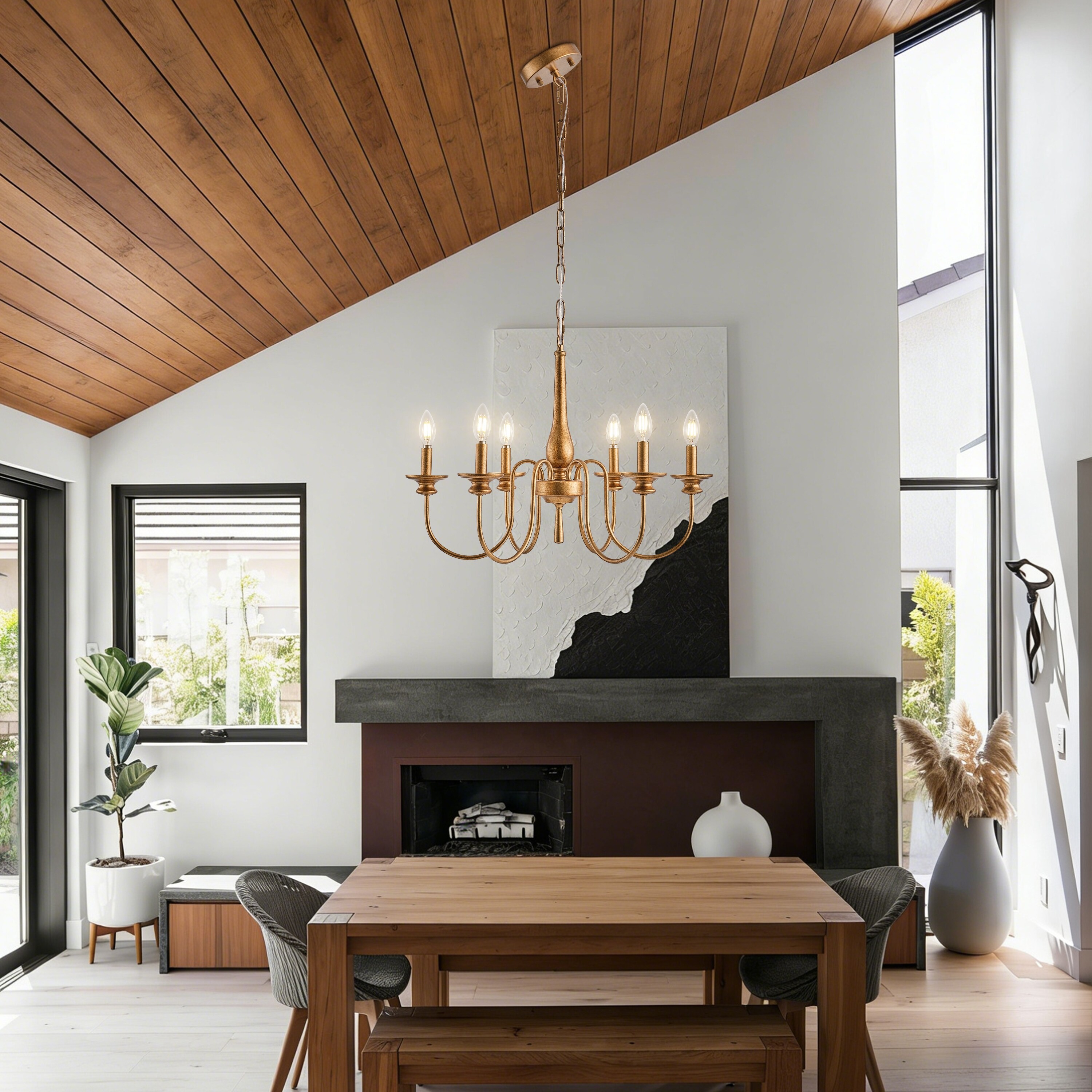 Starsky 6-Light Dimmable Vintage Candle Style Chandelier - Bed