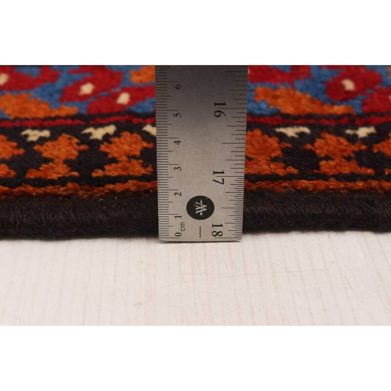 ECARPETGALLERY Hand-knotted Uzbek Kargahi Orange Wool Rug - 4'1 x 5'8