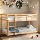 preview thumbnail 26 of 61, Stylish Twin Over Twin Floor Bunk Bed with Low Height Design for Kids' Safety, Spacious Grey Pine Wood Construction Natural