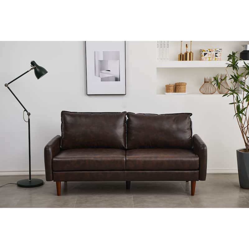Faux leather 2 Piece Loveseat and Sofa Living Room Set