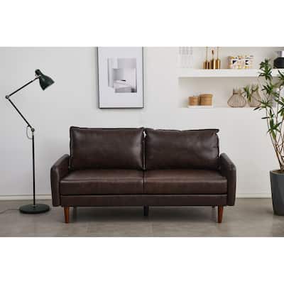 Faux leather 70'' Square Arm Sofa