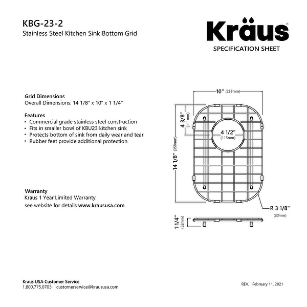 Kraus kitchen store sink grid