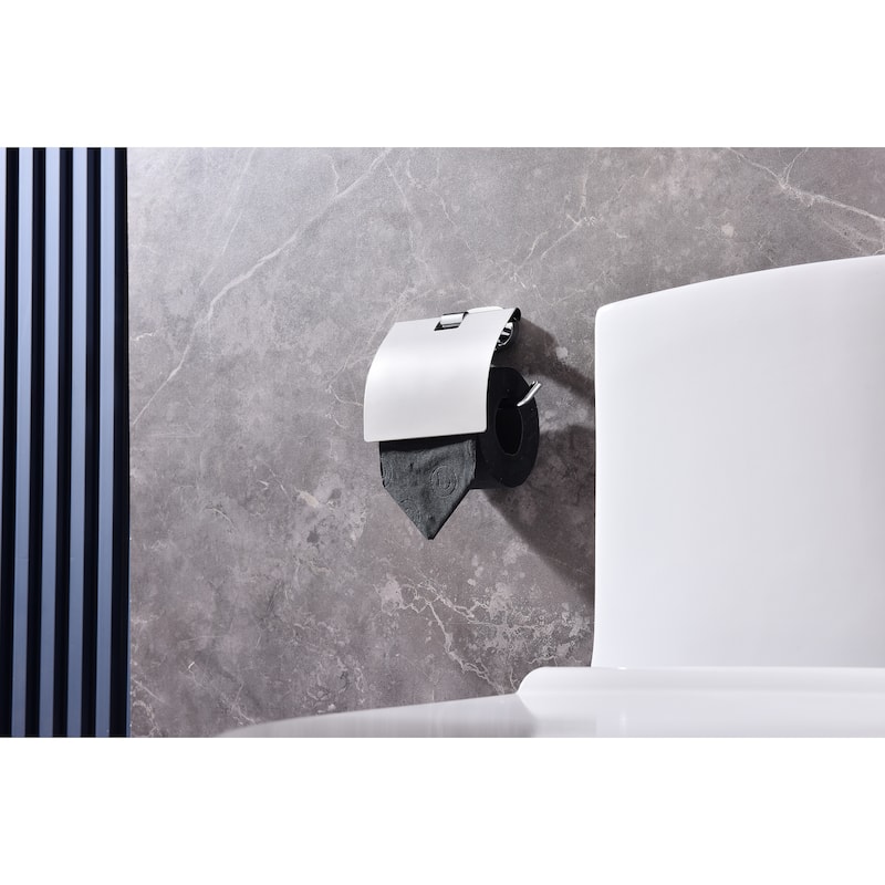 Wall Mounted Toilet Paper Holder Tissue Roll Holder with Cover