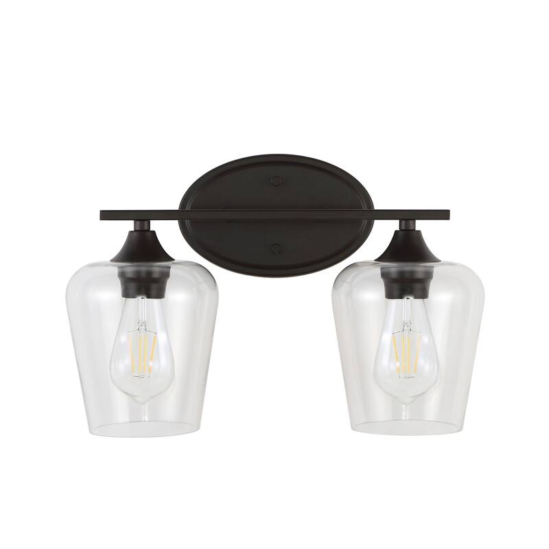 Iron/Seeded Glass LED Vanity Light, by JONATHAN Y