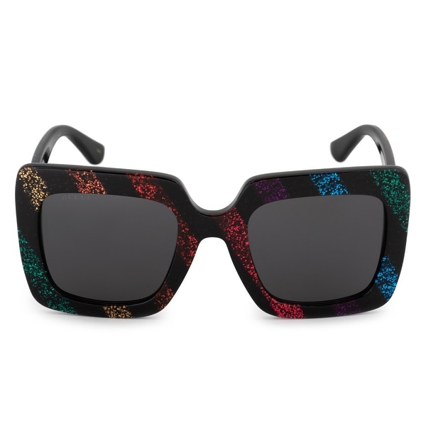 gucci glittered gradient oversized square sunglasses