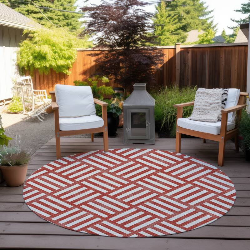 Machine Washable Indoor/ Outdoor Chantille Geo Modern Rug