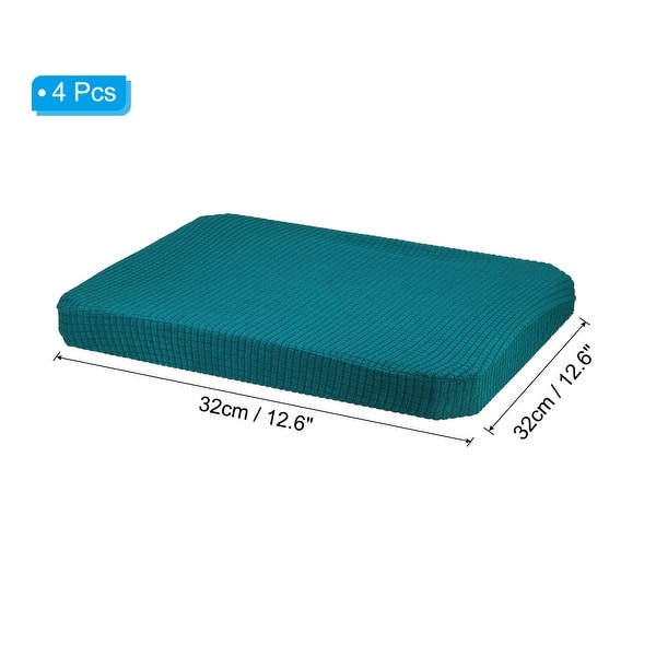 dimension image slide 9 of 13, 4 Pcs Chair Seat Covers Rectangle, Stretch Rectangle Bar Stool Covers