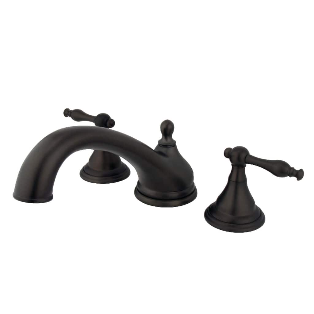 Kingston Brass Naples Deck Mounted Roman Tub Filler with Lever Handles