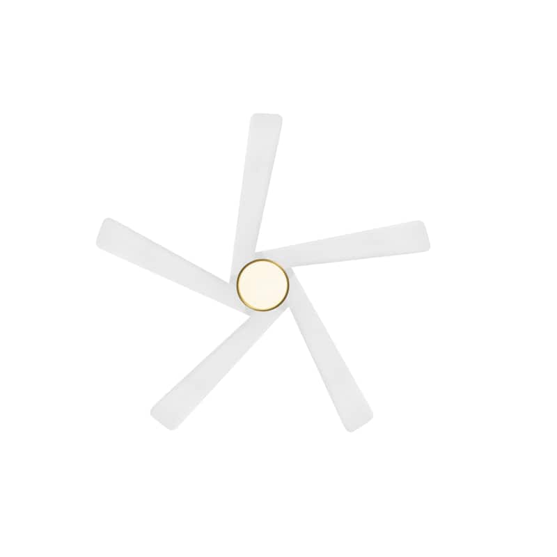MLiAN 5 Solid Wood Blades DC Motor Indoor Downrod Flush Mount Ceiling Fan Remote Integrated LED