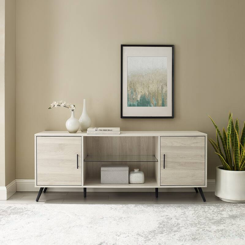Middlebrook 60-inch Mid-Century Modern 2-Door TV Stand - Birch