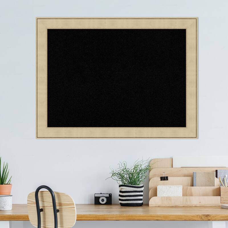 Classic Honey Silver Framed Black Corkboard Bulletin Board