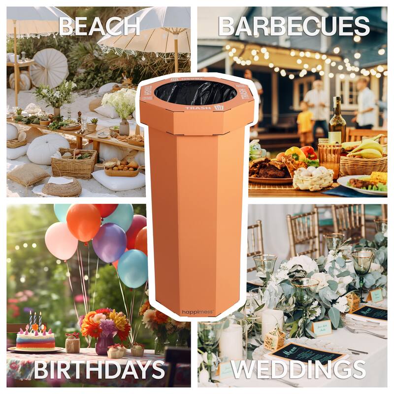 25-Gallon Disposable Cardboard Event Trash Can and Recycling Bin (Set of 2)