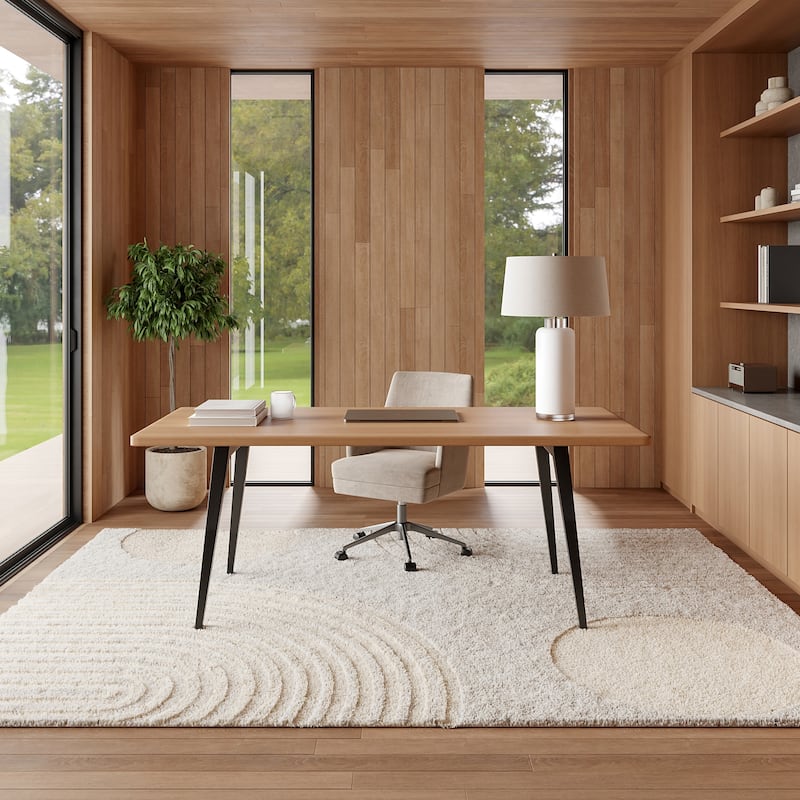 Nuloom Gloria Abstract Shag Area Rug - 8' x 10' - Beige