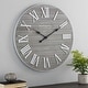 preview thumbnail 33 of 39, FirsTime & Co. Emmett Farmhouse Shiplap 27-in. Round Wall Clock Gray