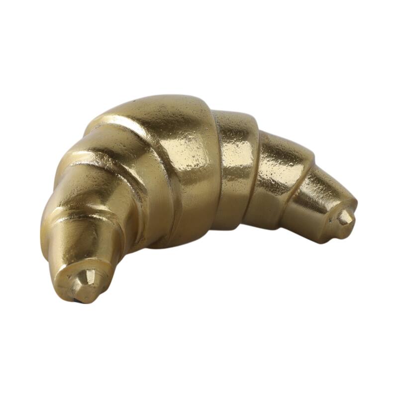 Metal Aluminum Croissant Decorative Object Modern Accent - 3" Gold - 6.75" x 4" x 3"