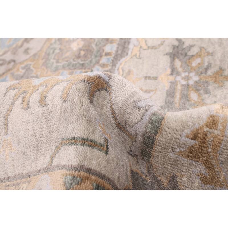 ECARPETGALLERY Hand-knotted Jules Sultane Light Grey Wool Rug - 10'0 x 13'10