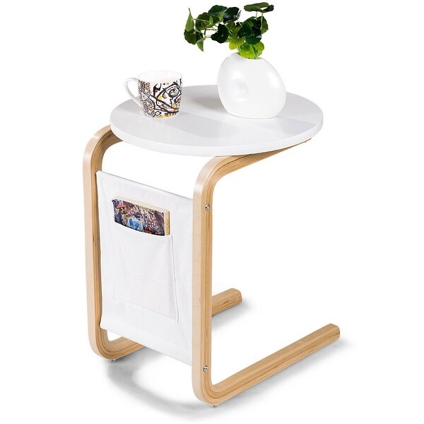 Shop Gymax Bentwood End Side Table Sofa Accent Coffee ...