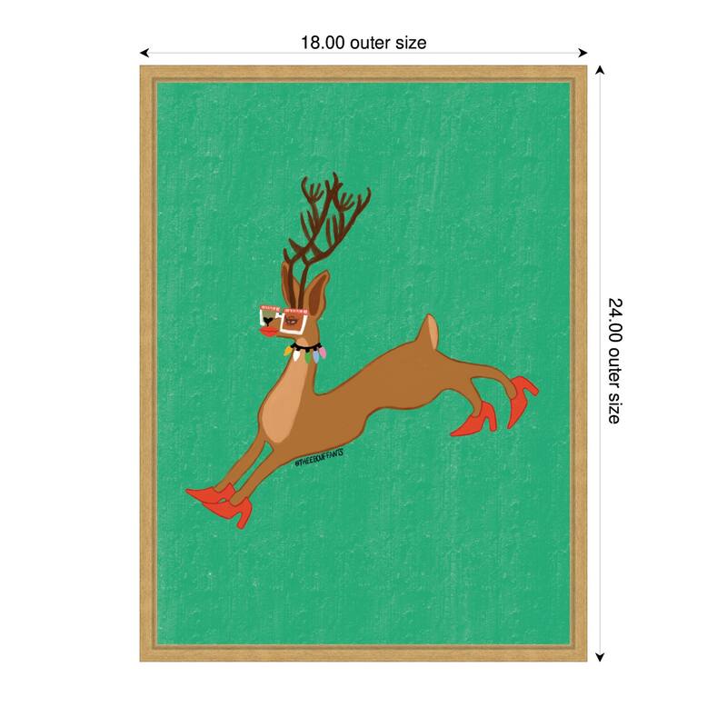 Kate and Laurel Sylvie Framed Canvas Rudolph Red Heel by Kendra Dandy