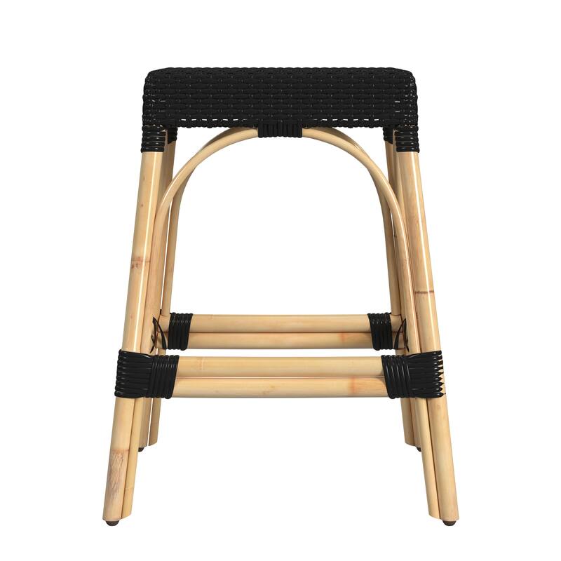 Robias 24.5" Rattan Rectangular Counter Stool