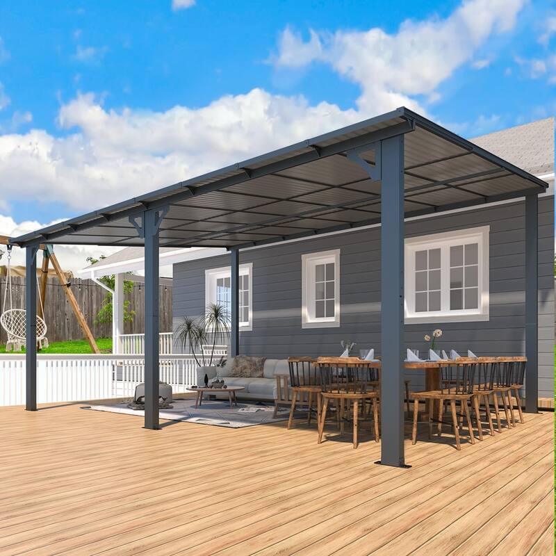 AECOJOY Wall Mounted Gazebos Pergola Gazebo Awnings for Backyard