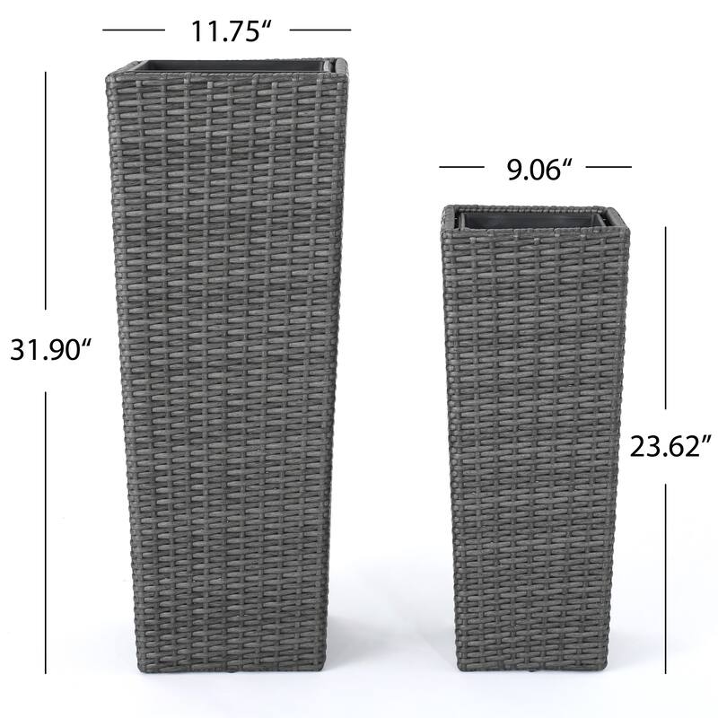 Rattan Flower Pot - Grey