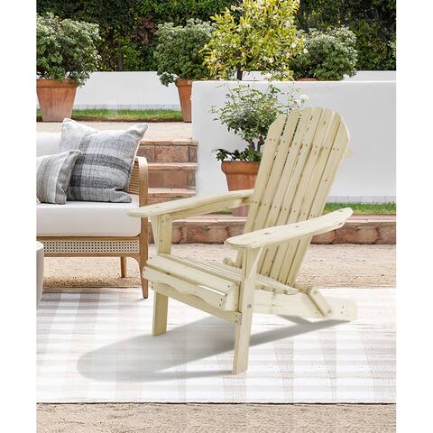 Natural Unfinished Wood Patio Adirondack Chair