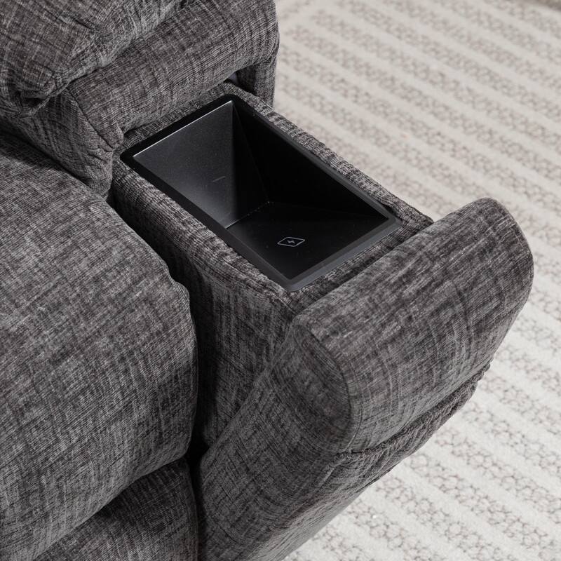 Luxuriant Overstuffed Power Lift Recliner with Dual Motors,Wireless Charging,Lumber Pillow,USB/Type C Charging