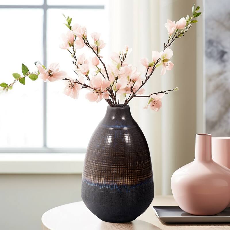 Sagebrook Home Neader Ceramic Vase - Stoneware, Novelty, Textured Gradient - 6" x 6" x 12"