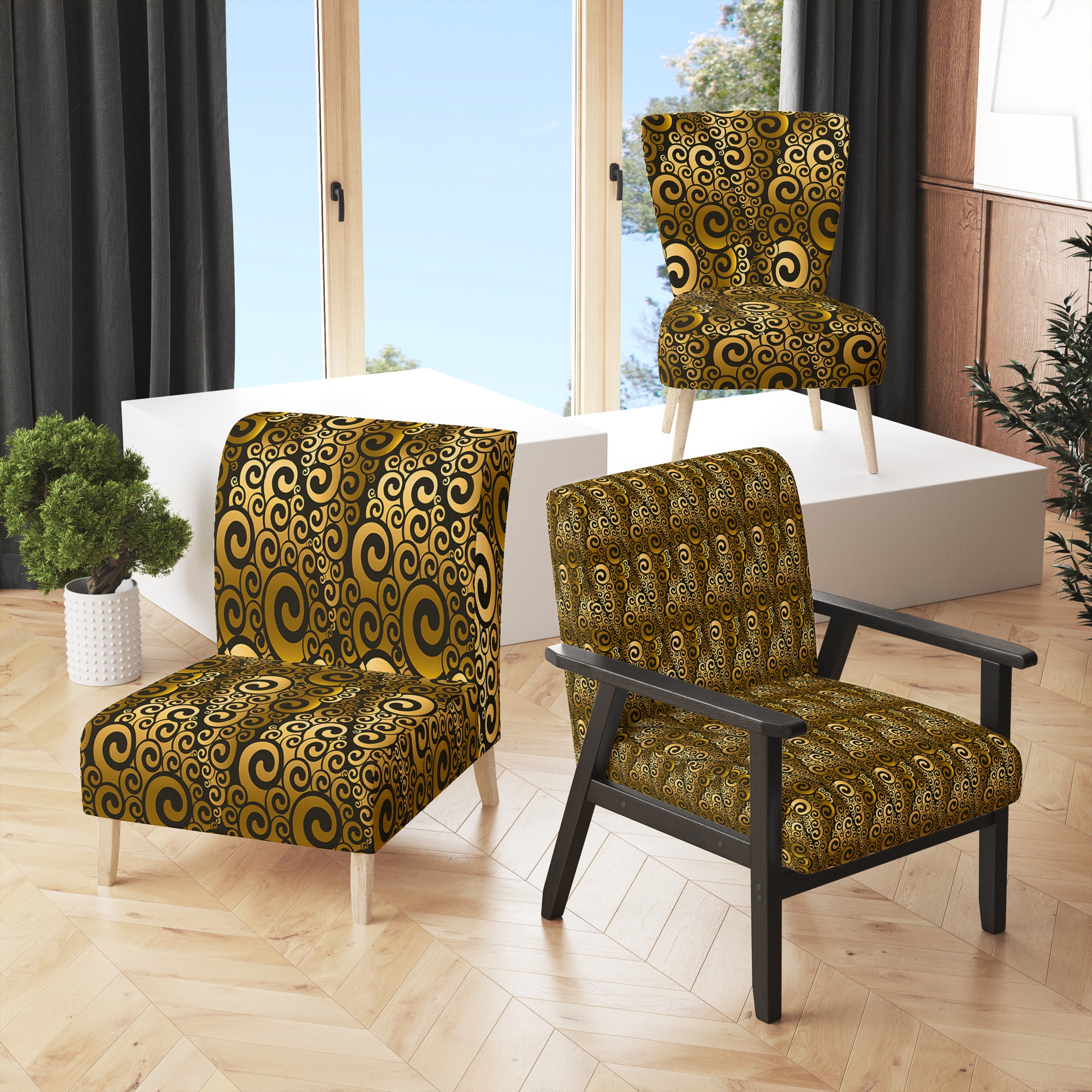 Black gold hotsell accent chair