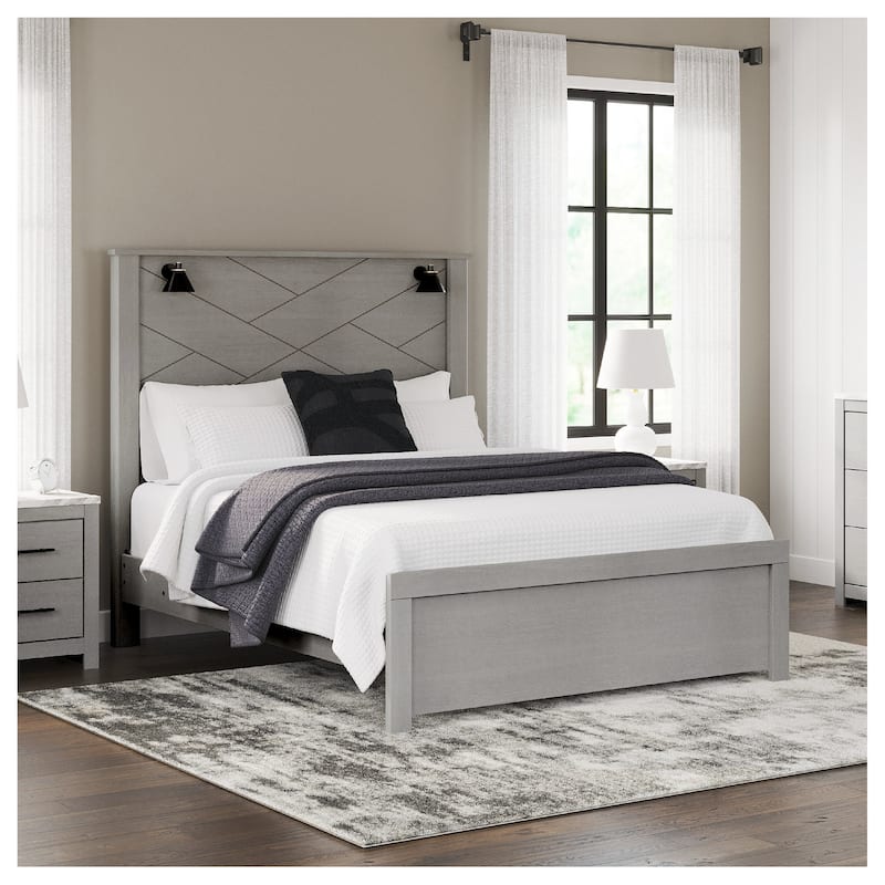 Signature Design by Ashley Gerridan Panel Bed - Light Gray - Queen