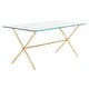 preview thumbnail 3 of 2, SAFAVIEH Treasures Brogen Gold/ Glass Top Accent Table - 37.4" x 20.7" x 17"