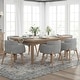 preview thumbnail 11 of 23, Modern Upholstered Solid Wood Dining Chair With Arms (Set of 2) Grey